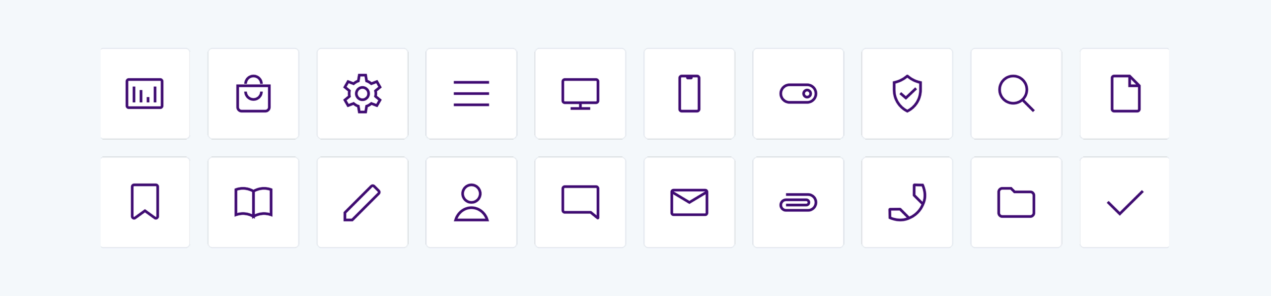 Care Suite interface icon system.