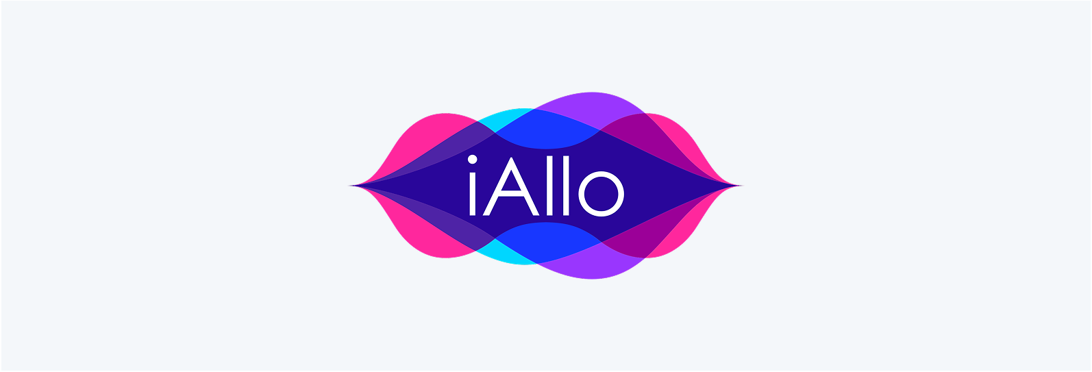 iAllo logo in a magenta, blue, and purple wave mark.