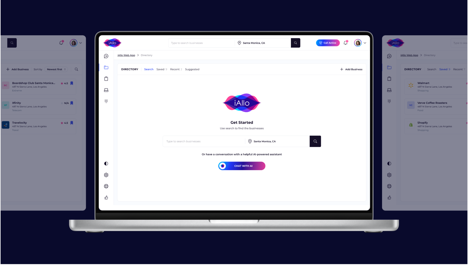 iAllo product interface displayed on a laptop