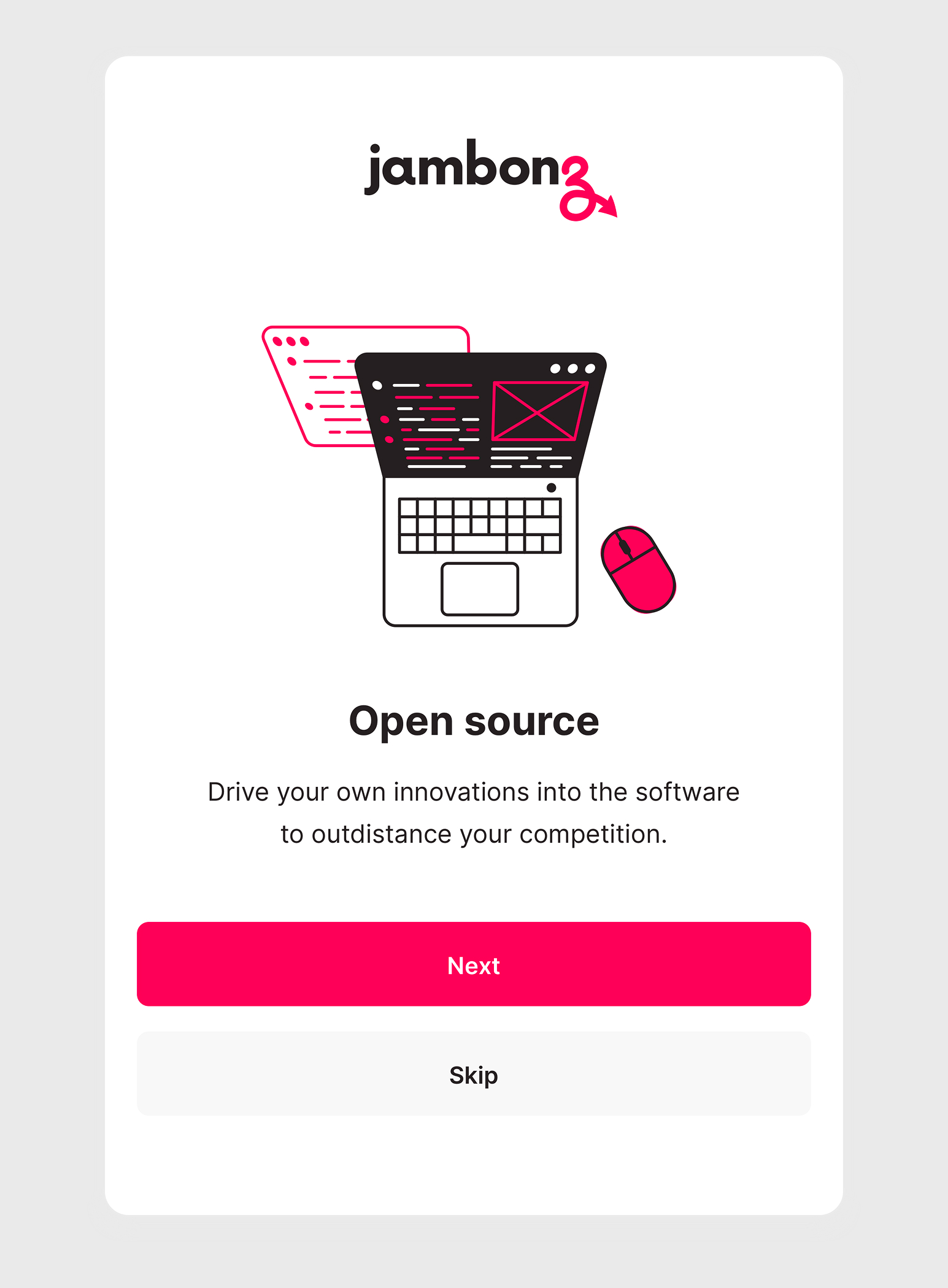 Jambonz Open Source onboarding screen.