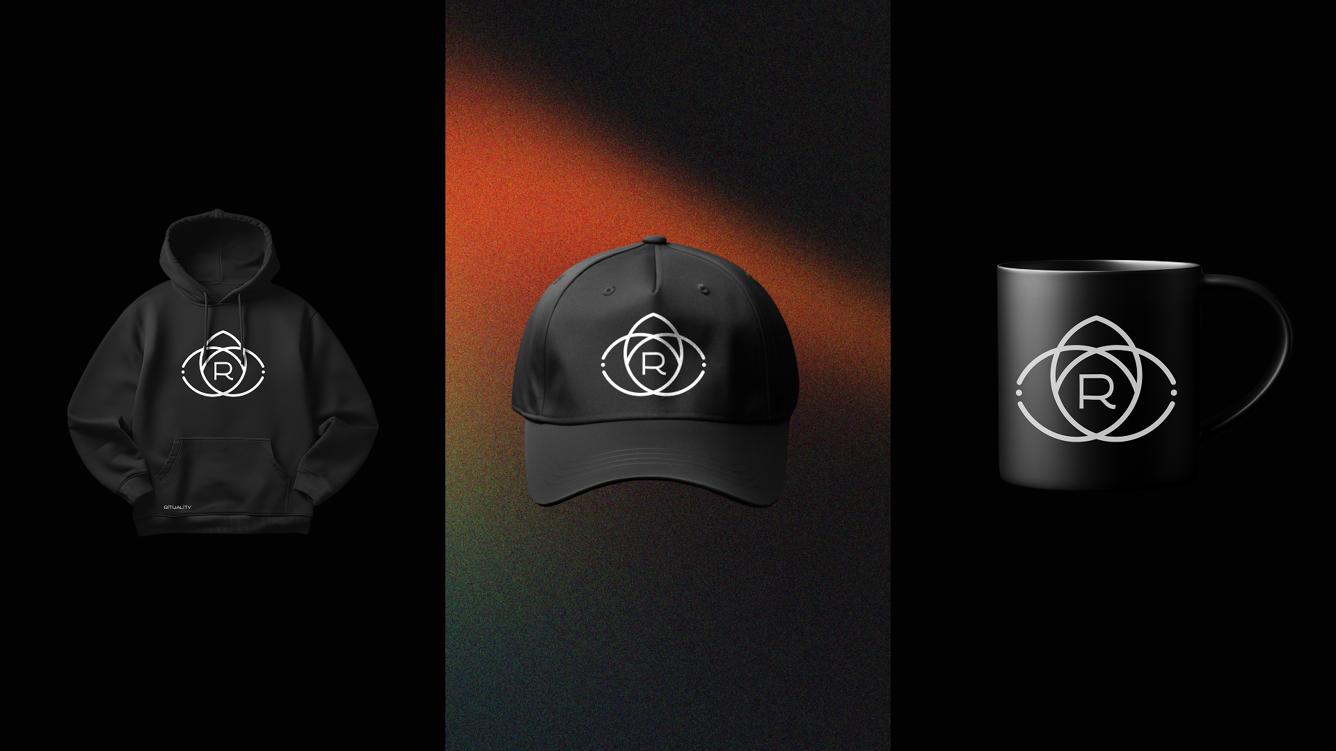 Black Rituality hoodie featuring the brand symbol.