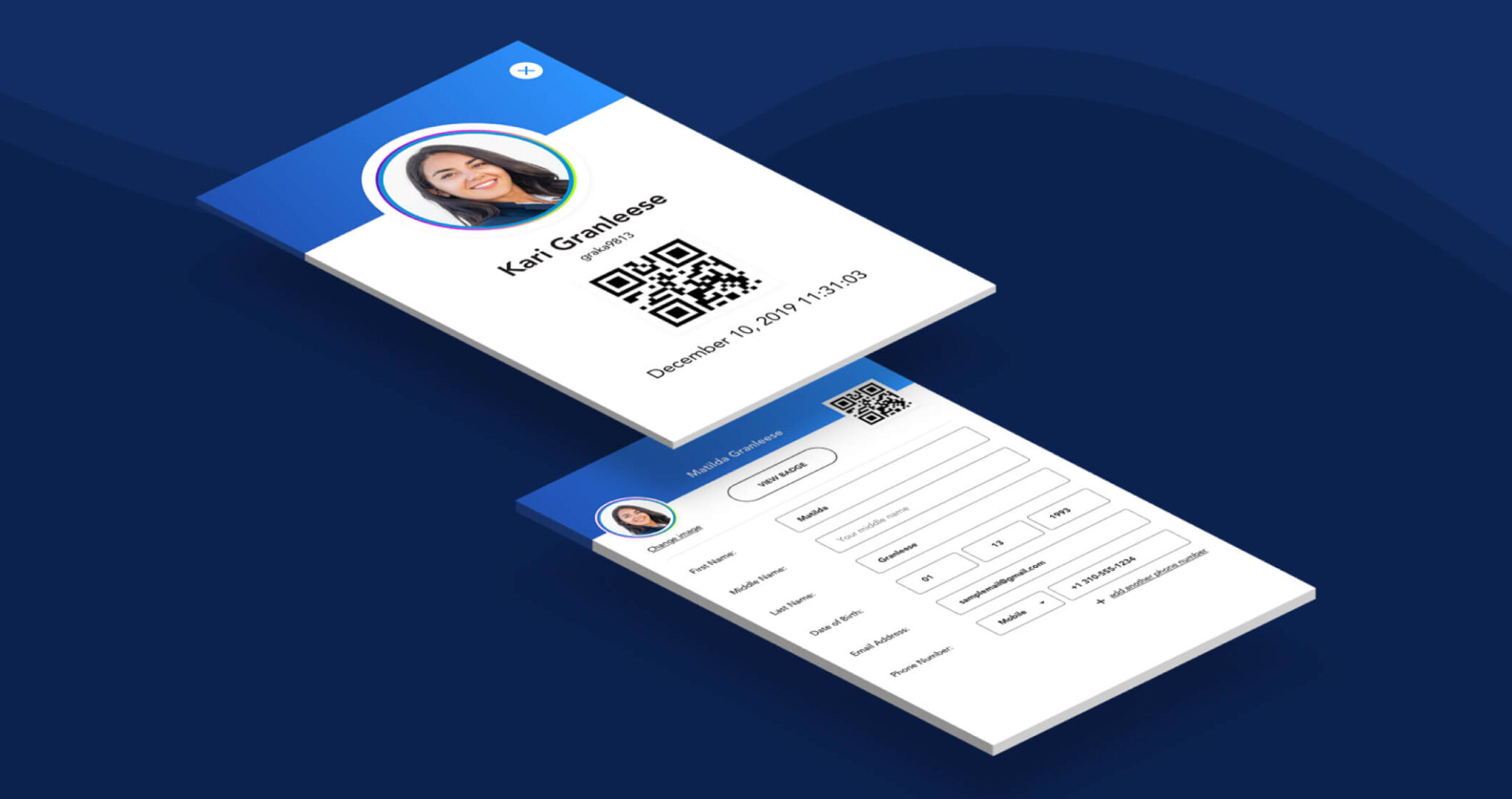 SGI digital membership ID and profile interface.